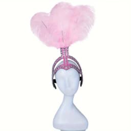 Carnival Headpiece Adorned with Rhinestones And Detachable DIY Feathers Featuring Stage Performances And Adjustable in Size