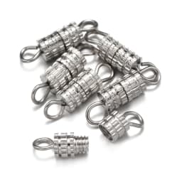 20pcs 12x4mm Brass Screw Clasps Barrel Clasps Cord End Caps Jewelry End Tips Connectors for Bracelet Necklace Making Accessories