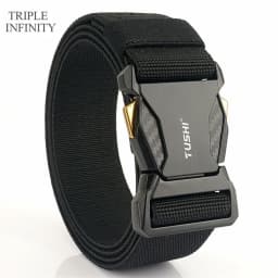 Luxury Metal Quick Release Pluggable Buckle Elastic Belt For Men Durable Tactical Belts Cowboy Outdoor Stretch Army Belt Hunting