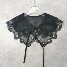 Cute Lace Fake Collar Women's Blouse Cloud Shoulder Scarf Shawl Embroidered Chiffon Detachable Collar Top Clothing Accessories
