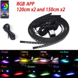 RGB Flexible Car Underglow Light Strip 12V LED Underbody Ambient Light With App Control Neon Auto Decorative Atmosphere Lamps