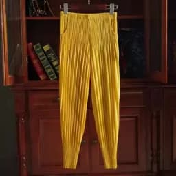 Miyake Pleated Radish Pants Women's Loose Thin Harem Pants Pleated Calf Solid Color Versatile Simple Oversized with Elasticity