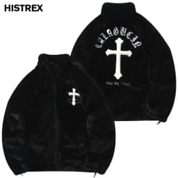 HISTREX Men Rabbit Fur Jacket Parkas,Hip Hop Fluffy Coat,Winter Fleece Overcoat,Outerwear Streetwear,Korean Women Y2k Clothing