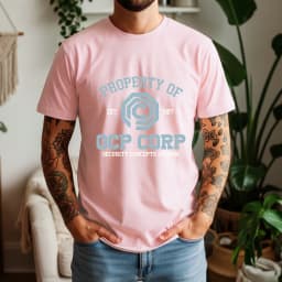 2026 Summer 100% Cotton OCP CORP Graphic Oversized Tee OCP CORP 1987 RoboCop Sci-Fi Retro Themed Short Sleeve