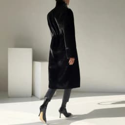 Women's Plush Jacket Stand Collar Mid-Length Winter New Style Black Faux Mink Fur Coat Street Style Plush Outerwear