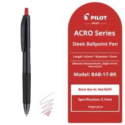 Pilot Acroball Ultra-Smooth Retractable Ballpoint Pen,Premium Hybrid Ink 0.5/0.7mm for Office&BusinessMinimalist Japanese Design