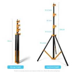 SH 2.9m Light Stand With Stainless Steel Kit Cross Arm With Weight Bag Photo Studio Accessories Extension Telescopic Rod 2.49M