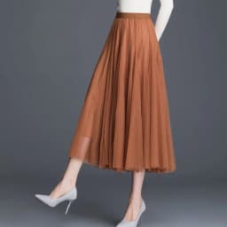 Spring Autumn Summer Holiday Beach Women Long Midi Skirt Fashion Ladies Elastic High Waist Tulle Mesh Pleated Tutu Skirt