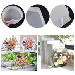 DIY Geometry Large Cube Specimen Love Epoxy Resin Mold Round Rectangle Mirror Silicone Molds For Resin Casting Making Home Decor
