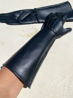 Men's Luxury Long Leather Gloves Unlined Soft Thin Fitted Gloves for Elegant Fashion