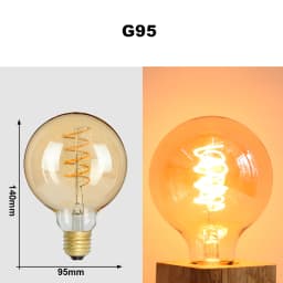 Retro Vintage E27 LED Filament Light Bulb 220V 3W ST64 A60 G80 G95 G125 T185 Edison LED Lamp For Home Glass Decor Spiral Diode