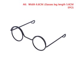 5PCS Miniature Eyeglasses Metal Round Frame Lensless Eyewear Toy Retro Doll Glasses DIY Doll Dressing Accessories Spectacles