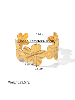 Uworld Unique Stainless Steel Metal Wide Cuff Open Bracelet Bangle 18K Gold PVD Plated Waterproof Fashion Essential Jewelr