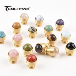 Natural Agate Crystal Handle Jewelry Gift Box Decorative Handle Drawer Pulls Furniture Handles Dresser Vanity Cabinet Door Knob