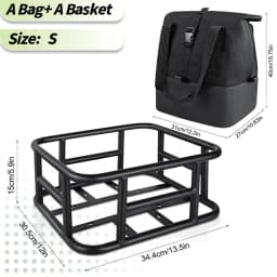 Rear Bike Basket Bicycle Cargo Rack Bag With Handle Large Capacity Fron E-Bike Basket Bike Baskets for Outdoor Travel Shopping