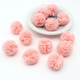 30-60 Pcs 2.5 Cm Lace Gauze Elastic Flower Ball DIY Craft Supplies Headwear Jewelry DIY Pendant Material Yarn Ball Pompons
