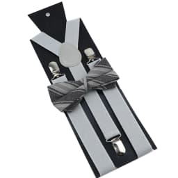 Cotton Brown Plaid Bowtie Suspender Set Elastic Braces Men Black Grey Butterfly Straps Wedding Dress Suit Skirt Accessories Gift