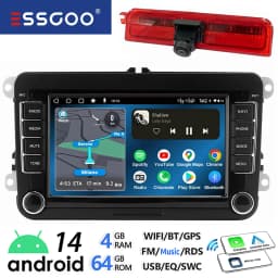 ESSGOO 7/9" Android 14 CarPlay GPS Navi for VW Caddy Life 2K Facelift Cross maxi Car Stereo Radio Rear View Camera Brake Light