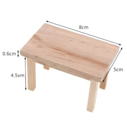 1Pcs Dollhouse Miniature Simulation Mini Wooden Table Chair Furniture Model Toys For Doll House Accessories Decoration