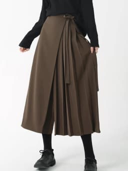 [EAM] High Elastic Waist Bandage Pleated Elegant Wide Leg Pants New Trousers Women Fashion Tide Spring Autumn 2026 1DH9564