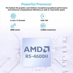 Texhoo Mini ITX PC AMD Ryzen 7 5700U R5 5600H 4600H FP6 DDR4x2 Dual Channel M.2 NVMe SATAx2 HDMI VGA LVDS 16G 256G Home Server