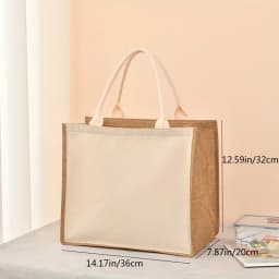 Upgrade zippered linen bag simple gift bag stylish shopping bag