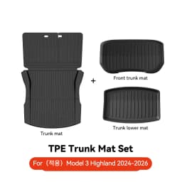 YZ For Tesla Floor Mat Model Y 2021-2026 Model 3 Highland Car Trunk Mat Luggage Mat TPE Waterproof Anti-Slip Set Floor Liner Mat