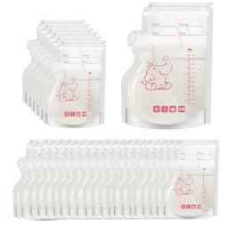 50pcs Breast Milk Storage Bags Pre Sterilized Leak Proof BPA Free Pouches Disposable Breastmilk Storage Pumping Freezing Elephan
