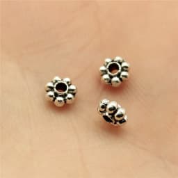 100pcs Antique Silver Color DIY Crafts Making Findings Handmade Metal Alloy Spacer Bead Charms For Jewelry Making