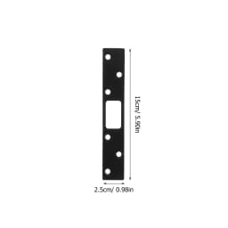 Stainless Steel Door Strike Plate Heavy Duty Security Latch Reinforcement Plate 6 Screws Exterior Interior Doors Black