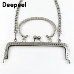 1Pc Deepeel Silver Metal Bag Handles Purse Frame Women Handbag Wallet Kiss Clasp DIY Handmade Sewing Bracket Bags Accessories