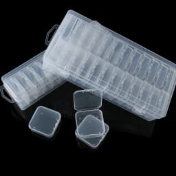 Bead Portable Organizer Box 12/24/30Pcs Small Clear Plastic Storage Containers with Hinged Lid for Storage Small Crafts Jewelry