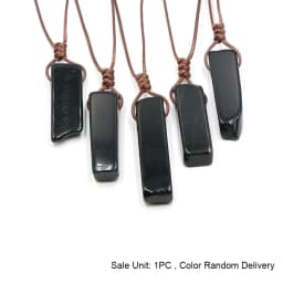CSJA Healing Crystals Necklaces Irregular Natural Stone Slice Pendant Necklace Pink Quartz Labradorite Tiger Eye Jewelry H090