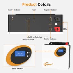 Jsdsolar 2.56KWH LiFePO4 Battery Pack 25.6V 100Ah BMS Lithium Battery Solar Battery Photovoltaic Storage System for Off-Grid RV Solar Grade A Cells 6000+ Cycles RS485 CAN No Tax US Warehouse