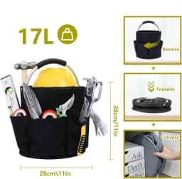 2026 17L Large Storage Organiser Bag Car Wash Storage Folding Basket Picnic Tote Outdoor Caddy with Handle Tool Bag Cleaning