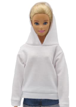 New 30cm 1/6 Doll Jeans Shorts Long Sleeves Simple and Loose Hoodie Set Daily Wear Clothes for Barbies Doll Accessories