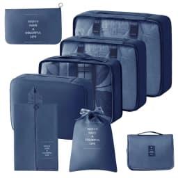 8Pcs Travel Organizer Set Portable Folding Suitcase Packing Cubes for Clothes Shoes Tidy Pouch Luggage Storage Bags