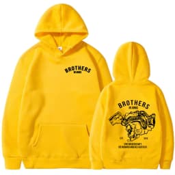 Team Brothers in Arms Skeleton Double Sided Print Hoodies Men Women Clothing Fashion Sweatshirt Oversized Long Sleeve Pullovers