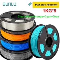SUNLU 5KG 3D PLA/PETG/PLA PLUS/Clear Filament 1.75mm 5Roll 1KG Printer Neatly Wound 3D Filament for 3D Printer & 3D Pen