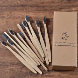 10Pcs Bamboo Toothbrush Eco Friendly Wooden Tooth Brush BPA Free Soft Bristle Tip Charcoal Adults Oral Care Toothbrushes