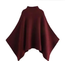 HH Women's New Fashion Versatile Solid Stand Collar Knitted Cape Coat Female Casual High Street Asymmetric 3-Colors Jacket Mujer