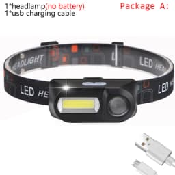 XP-G Q5 Headlamp Head Lamp Headlight Waterproof 2500lm Cob Led Built In Usb Rechargeable 14450 Battery Working Light 5w