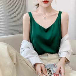 Silk Camisole Ladies Summer Suit Inside V-Neck Satin Bottoming Vest 2025 Thin Loose Sleeveless Sling Silk Tops Small Shirt Trend