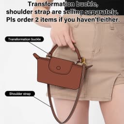 CRAZYSMITH Bag Transformation Bag Accessories for Longchamp Mini Bag Straps Punch-free Genuine Leather Shoulder Strap Crossbody