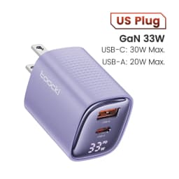 Toocki 33W GaN USB C Charger Digital Display Fast Charging Type C Charger for iPhone 15 14 13 12 Samsung Galaxy S23 S22 Xiaomi