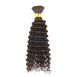Deep Wave Bulk Human Hair for Braiding No Weft 100g (1 Pack-2 Bundles) Brazilian Virgin Human Hair Braiding Hair For BOHO Braids