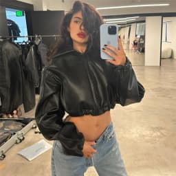 Black Hooded Cool Leather Jacket Spring Autumn Korean Loose-Fit Slim Short Zipper Motorcycle Jacket