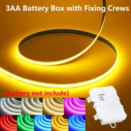 3AA Battery Box 8mm COB LED Strip 5V 320LEDs/m Flexible Tape Remote Control/PIR Motion Sensor Adhesive LED Light Strip 9 Colors