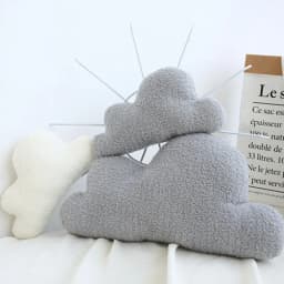 Realistic Cloud Plush Toy-Soft Stuffed Cloud in Gray&White, 3 Sizes, Fluffy Pillow Gift for Kids, Nursery Decor, Relaxation