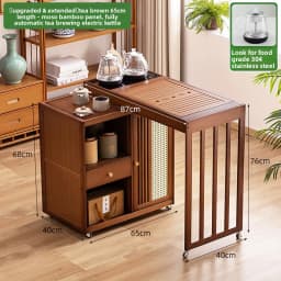 2025 Hot Selling Portable Tea Table with Heating Kettle for Home Balcony Tea Ceremony